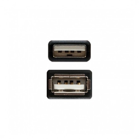 Nanocable Cable USB 2.0, tipo A/M-A/H, Negro, 3m