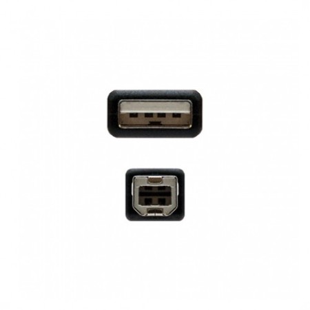 Cable USB 2.0 Impresora Nanocable 10.01.0104-BK/ USB Tipo-B Macho - USB Macho/ 3m/ Negro