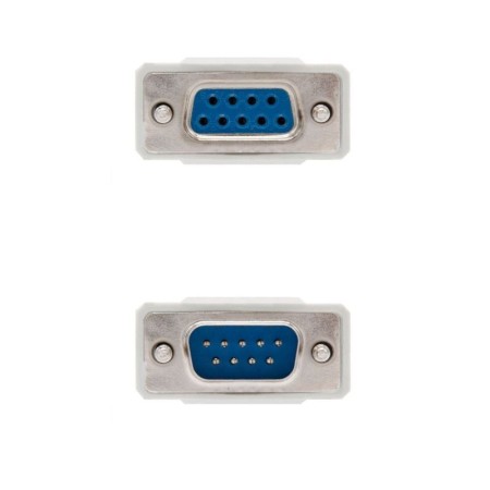 Cable Serie NULL Modem Nanocable 10.14.0502/ DB9 Macho - DB9 Hembra/ 1.8m/ Beige