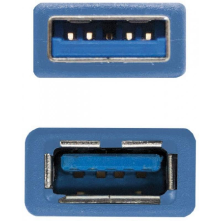 Nanocable Cable USB 3.0, A/M-A/H, Azul, 1 m