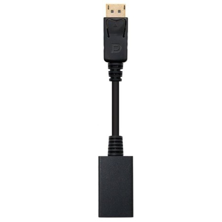 Adaptador displayport a hdmi nanocable macho - hembra 15cm negro