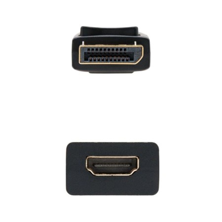 Adaptador displayport a hdmi nanocable macho - hembra 15cm negro