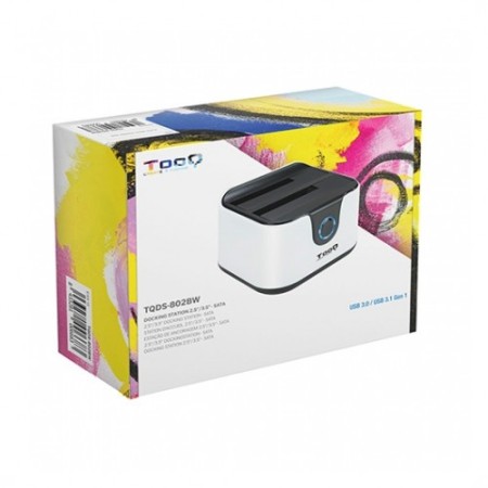 Docking station tooq hd 2.5 - 3.5 pulgadas sata a usb 3.0 doble bahia - usb 2.0 host - 4200rpm - 7200rpm