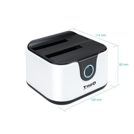 Docking station tooq hd 2.5 - 3.5 pulgadas sata a usb 3.0 doble bahia - usb 2.0 host - 4200rpm - 7200rpm