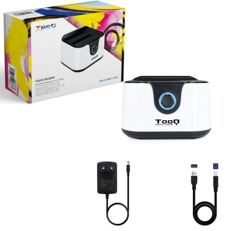 Docking station tooq hd 2.5 - 3.5 pulgadas sata a usb 3.0 doble bahia - usb 2.0 host - 4200rpm - 7200rpm
