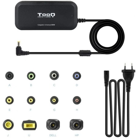 Cargador de Portátil TooQ TQLC-90BS02M/ 1xUSB/ 90W/ Manual/ 12 Conectores/ Voltaje 15-24V