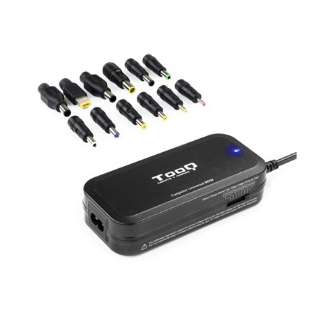 Cargador de Portátil TooQ TQLC-90BS02M/ 1xUSB/ 90W/ Manual/ 12 Conectores/ Voltaje 15-24V