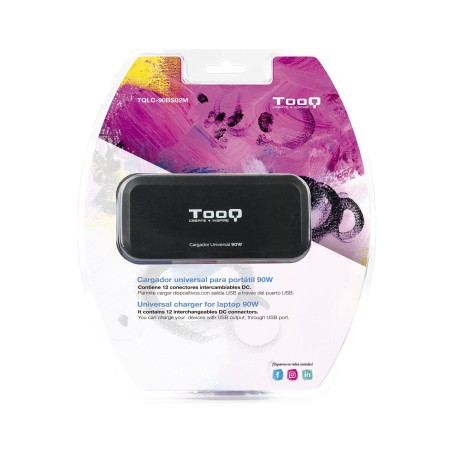 Cargador de Portátil TooQ TQLC-90BS02M/ 1xUSB/ 90W/ Manual/ 12 Conectores/ Voltaje 15-24V