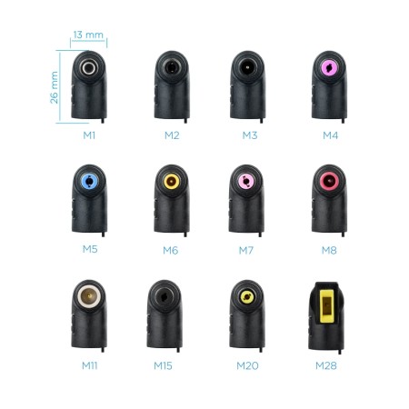 Cargador automatico universal tooq tqlc - 90bs02at 90w 2xusb 12 conectores