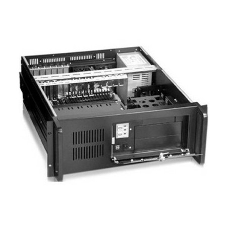 Caja servidor tooq rack 19 pulgadas 4u 406 negra sin fuente ventana transparente