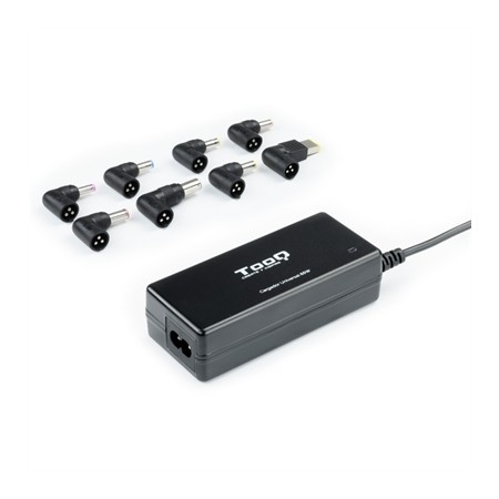 Cargador de Portátil TooQ TQLC-65BS02AT/ 65W/ 1xUSB/ Automático/ 8 Conectores/ Voltaje 18.5-20V/ 1 USB