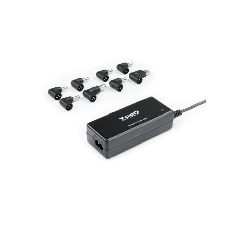 Cargador de Portátil TooQ TQLC-65BS02AT/ 65W/ 1xUSB/ Automático/ 8 Conectores/ Voltaje 18.5-20V/ 1 USB