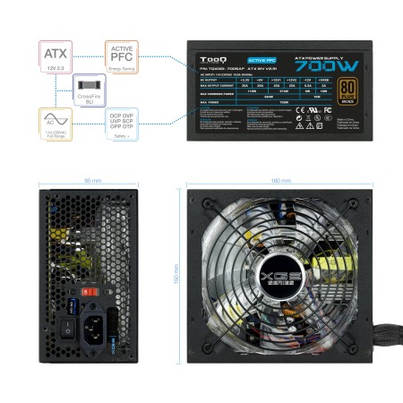 Tooq Fuente Alimentación TQXGEII-700SAP 80+ 700W