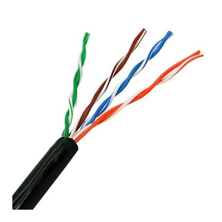 Bobina cable red utp cat5e rj45 nanocable 305m rigido - awg24 - exterior negro