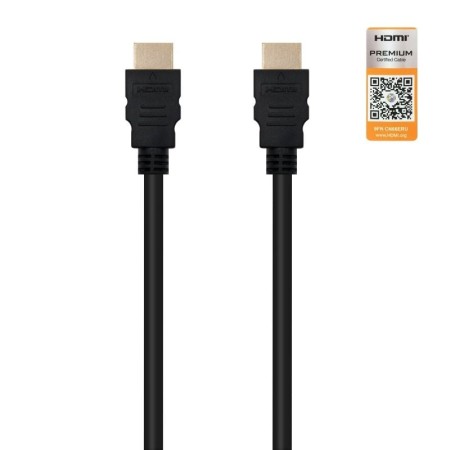 Cable HDMI 2.0 4K Nanocable 10.15.3600/ HDMI Macho - HDMI Macho/ 50cm/ Certificado/ Negro