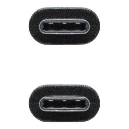 Cable USB 2.0 Tipo-C Nanocable 10.01.2301/ USB Tipo-C Macho - USB Tipo-C Macho/ 480Mbps/ 1m/ Negro
