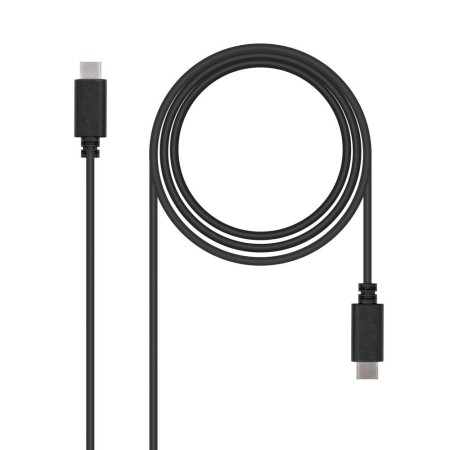Cable USB 2.0 Tipo-C Nanocable 10.01.2301/ USB Tipo-C Macho - USB Tipo-C Macho/ 480Mbps/ 1m/ Negro