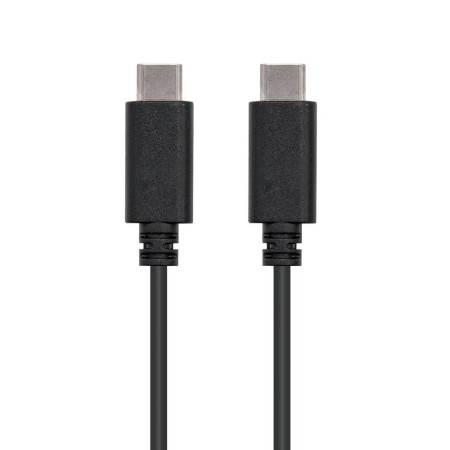 Cable USB 2.0 Tipo-C Nanocable 10.01.2301/ USB Tipo-C Macho - USB Tipo-C Macho/ 480Mbps/ 1m/ Negro