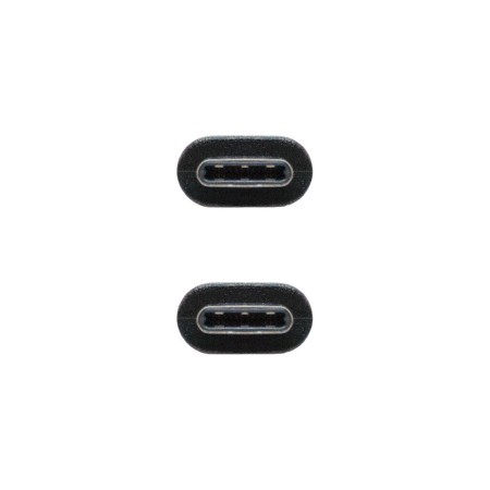 Cable USB 2.0 Tipo-C Nanocable 10.01.2301/ USB Tipo-C Macho - USB Tipo-C Macho/ 480Mbps/ 1m/ Negro