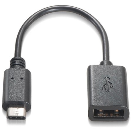 Cable USB 2.0 Tipo-C Nanocable 10.01.2400/ USB Tipo-C Macho - USB Hembra/ 480Mbps/ 15cm/ Negro