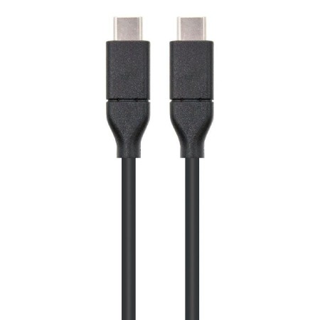 Cable USB 3.2 Tipo-C Nanocable 10.01.4101/ USB Tipo-C Macho - USB Tipo-C Macho/ hasta 100W/ 1m/ Negro