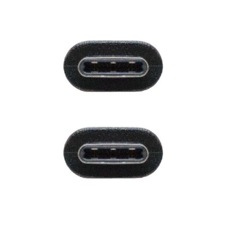Cable USB 3.2 Tipo-C Nanocable 10.01.4101/ USB Tipo-C Macho - USB Tipo-C Macho/ hasta 100W/ 1m/ Negro