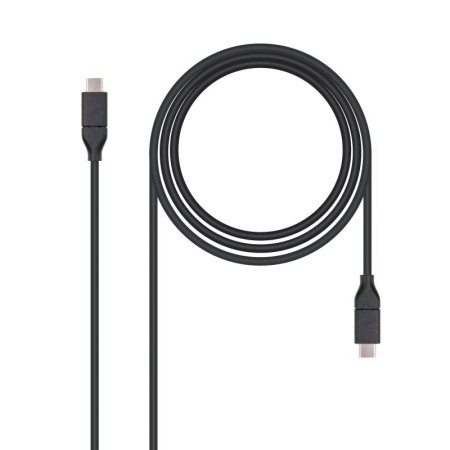 Cable USB 3.2 Tipo-C Nanocable 10.01.4101/ USB Tipo-C Macho - USB Tipo-C Macho/ hasta 100W/ 1m/ Negro