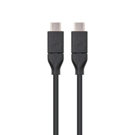 Cable USB 3.2 Tipo-C Nanocable 10.01.4101/ USB Tipo-C Macho - USB Tipo-C Macho/ hasta 100W/ 1m/ Negro