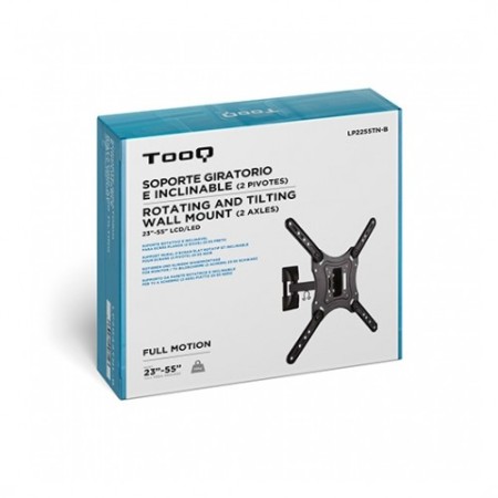 Soporte tv - monitor tooq 23 pulgadas - 55 pulgadas giratorio - inclinable 2 pivotes lp2255tn - b - vesa max 400x400 - inclinaci