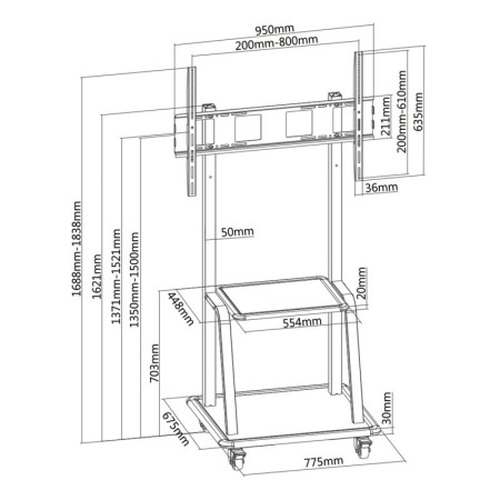 Tooq FS20100M-B Soporte suelo Pantalla 37-100″ neg