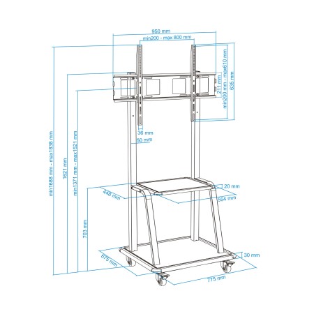 Tooq FS20100M-B Soporte suelo Pantalla 37-100″ neg
