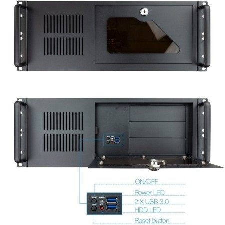 Tooq Caja RACK-406N-USB3 4U 19″ ATX Sin F.A Negro