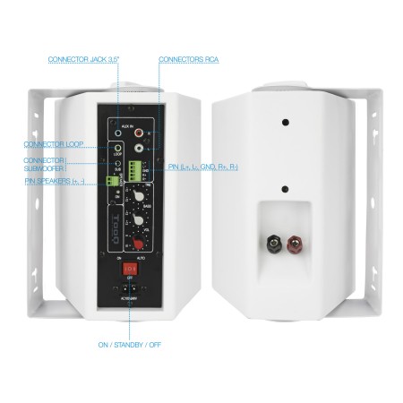 Tooq TQOWS-01W Altavoces Pared Pizarra Dig.2x30W