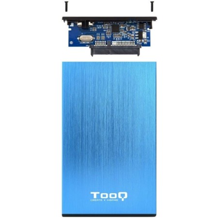 Caja externa tooq tqe - 2527bl para hdd 2.5 pulgadas 9.5mm sata 3 usb 3.0 - 3.1 azul