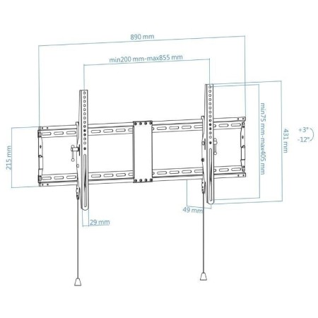 Soporte pared tooq lp4391t - b 43 pulgadas - 90 pulgadas carga maxima 70kg negro