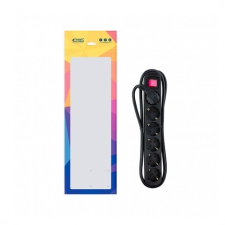 Nanocable Regleta 6 tomas con interruptor Negro