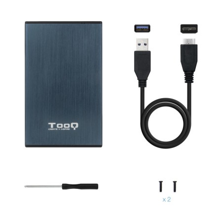 Caja externa tooq tqe - 2527pb 2.5 pulgadas 9 -5 mm sata usb 3.0 - 3.1 azul