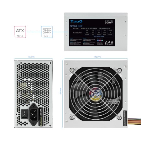 Fuente alimentacion tooq tqapolo - 500sp 500w pfc activo atx