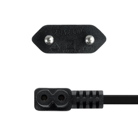 Cable Alimentación Acodado Nanocable 10.22.0503/ CEE7/16 Macho - C7 Hembra/ 3m/ Negro