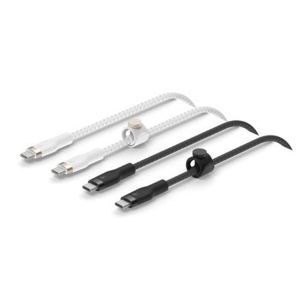 Cable usb tipo c belkin 1m -  macho - macho -  pack 2 blanco - negro