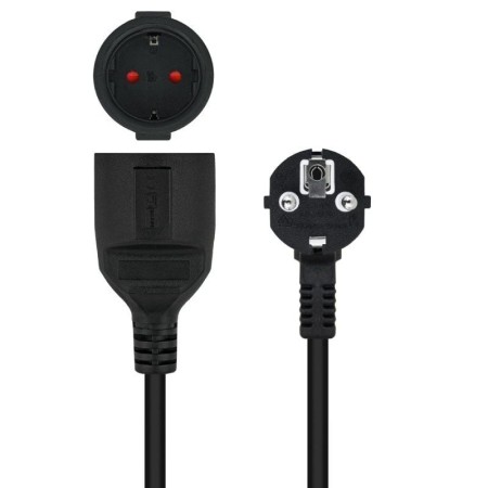 Nanocable Cable Alim. Alargador schuko negro 2 M