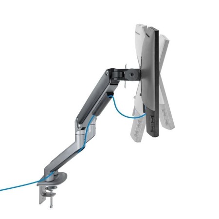 Soporte de Mesa para 2 Monitores TooQ DB4132TNR-G/ Giratorio/ Inclinable/ hasta 9kg