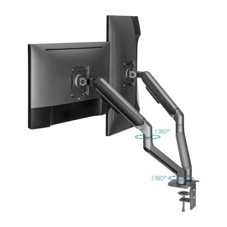 Soporte de Mesa para 2 Monitores TooQ DB4132TNR-G/ Giratorio/ Inclinable/ hasta 9kg