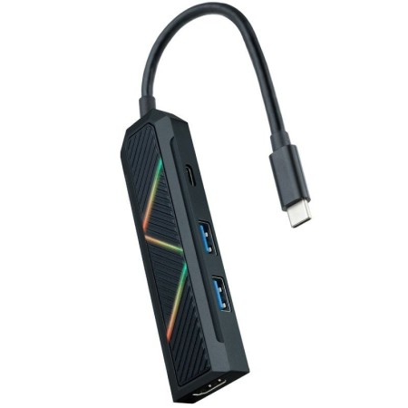 Hub nanocable 4 en 1 usb tipo c - usb - hdmi - 15cm - macho - hembra