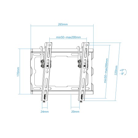 Soporte pared tv television monitor tooq lp1044t - b 23 pulgadas - 43 pulgadas carga maxima 45kg