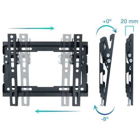 Soporte pared tv television monitor tooq lp1044t - b 23 pulgadas - 43 pulgadas carga maxima 45kg