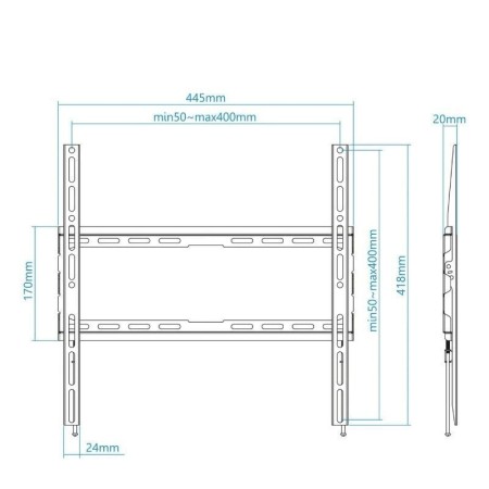 Soporte pared tv television monitor tooq lp1070f - b 32 pulgadas - 70 pulgadas carga maxima 45kg