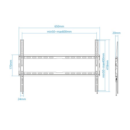 Soporte pared tv television monitor tooq lp1080f - b 37 pulgadas - 80 pulgadas carga maxima 45kg