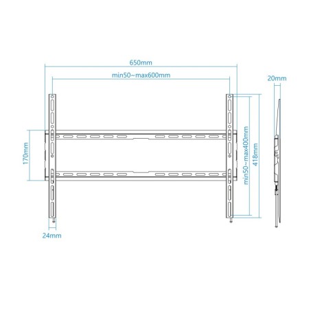 Soporte pared tv television monitor tooq lp1080f - b 37 pulgadas - 80 pulgadas carga maxima 45kg