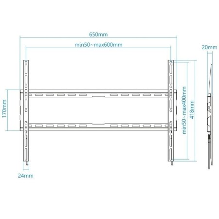 Soporte pared tv television monitor tooq lp1080f - b 37 pulgadas - 80 pulgadas carga maxima 45kg